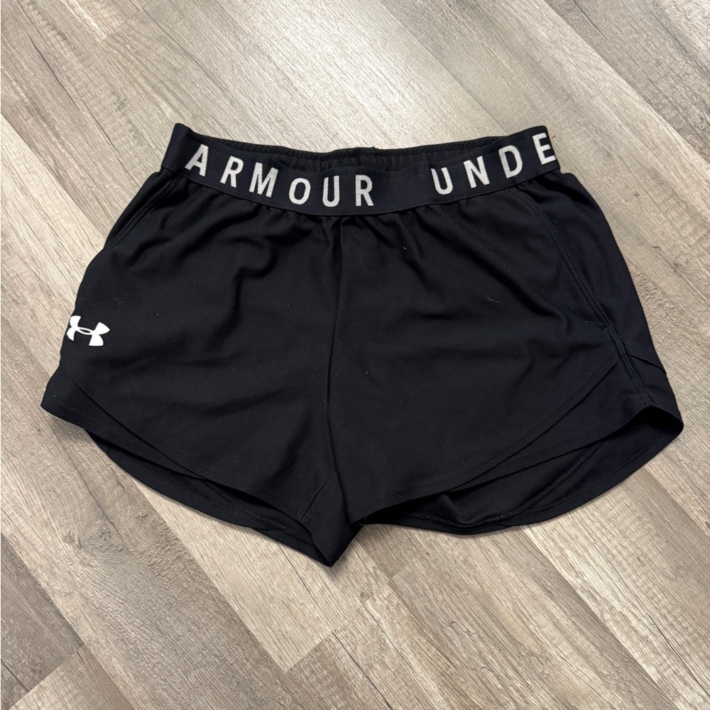 Under Armour Black Women's Athletic Shorts with Branded Waistband